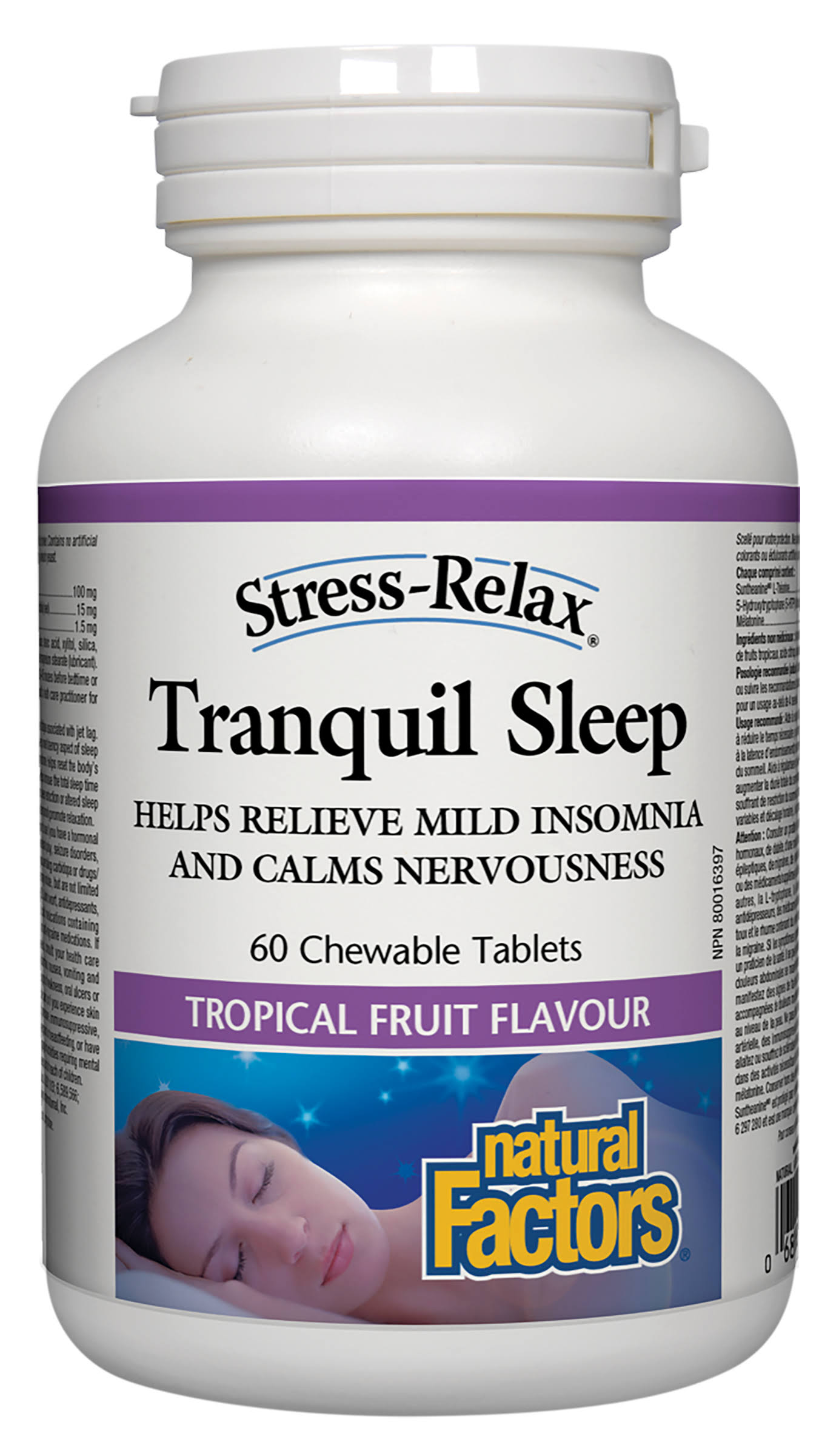Natural Factors Stress-Relax Tranquil Sleep 60 Chewable Tablets