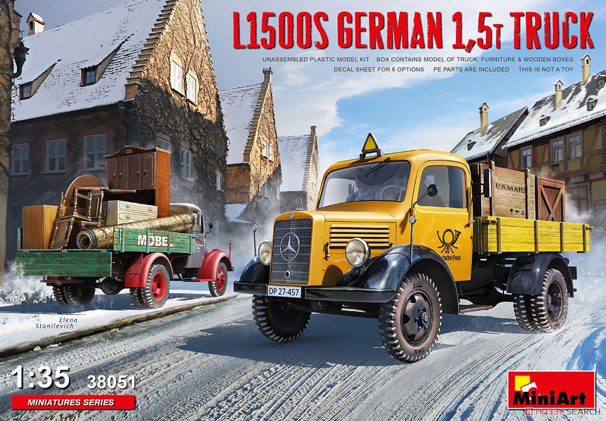Miniart MIN35317 1:35-German Tractor D8506 with Cargo Trailer Various
