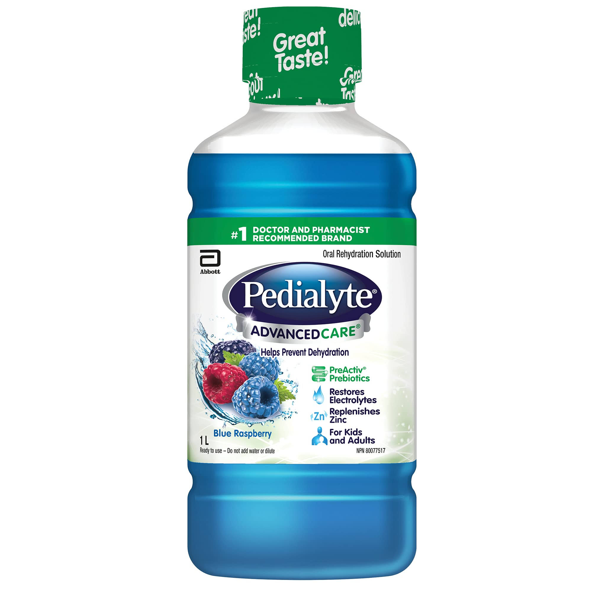Pedialyte Advanced Care Oral Rehydration Solution - Blue Raspberry, 1L