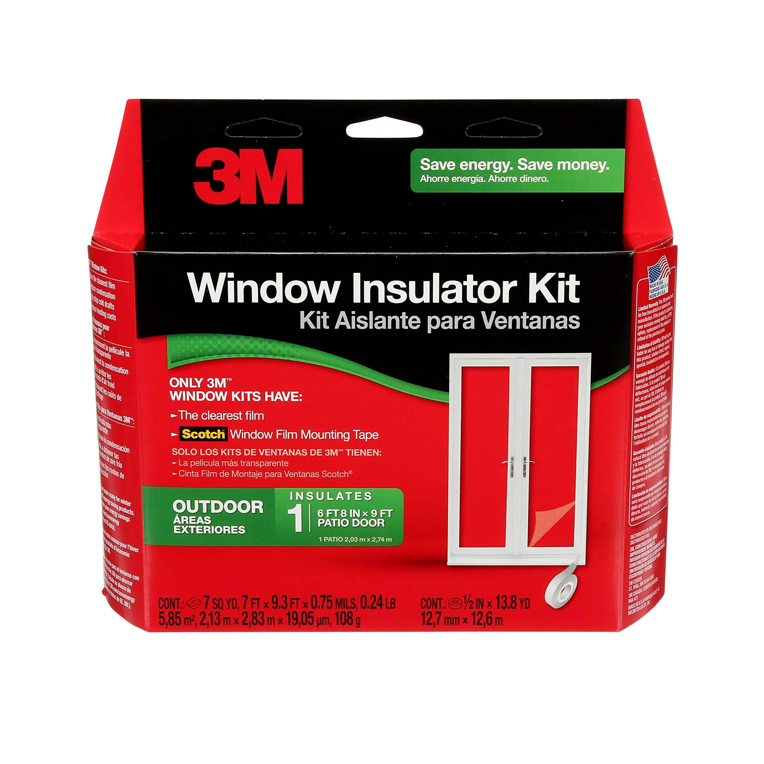3M Outdoor Window Film Insulator Kit - for Patio Door