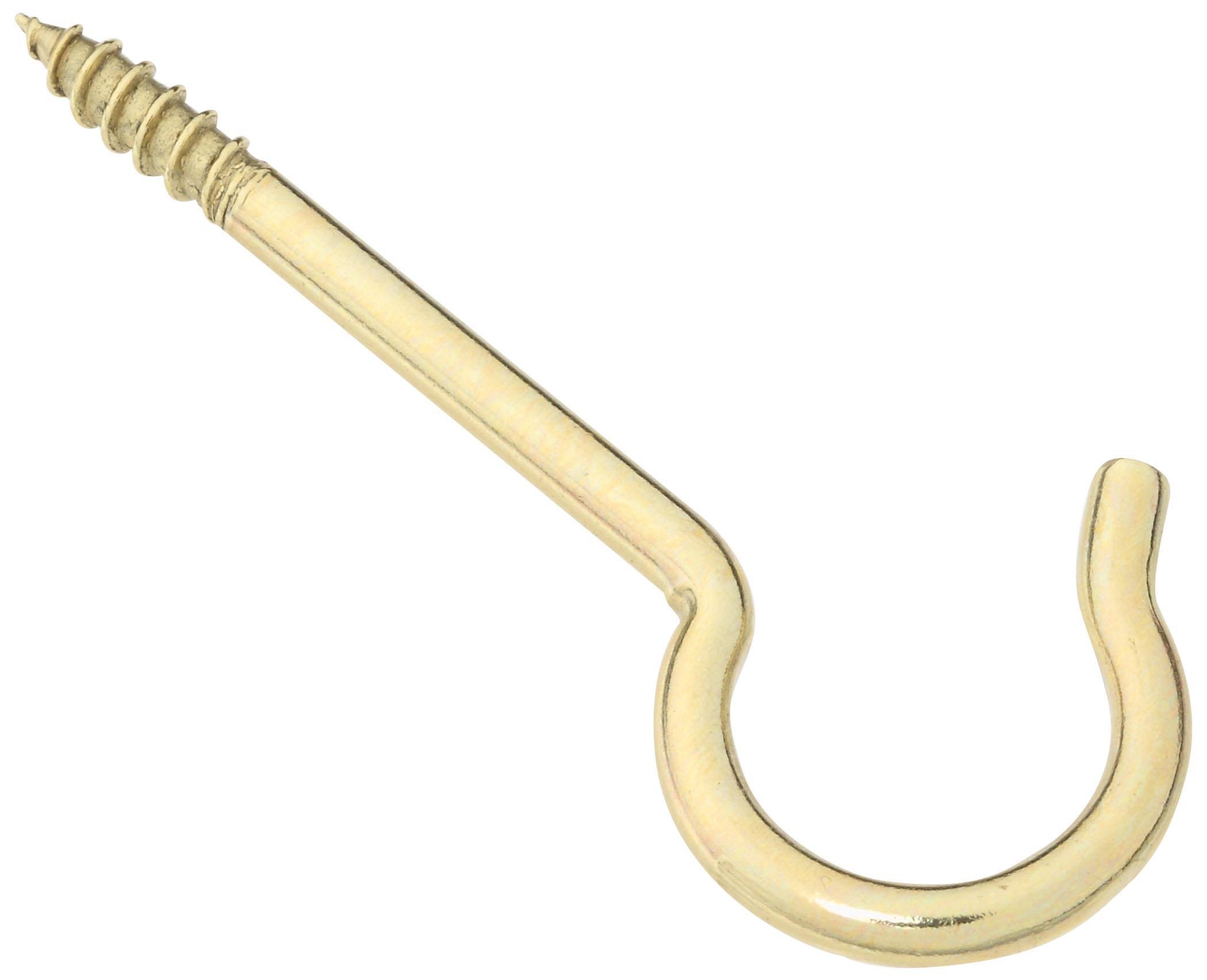 National Hardware Solid Brass Ceiling Hook - 6pc, 3 3/8"