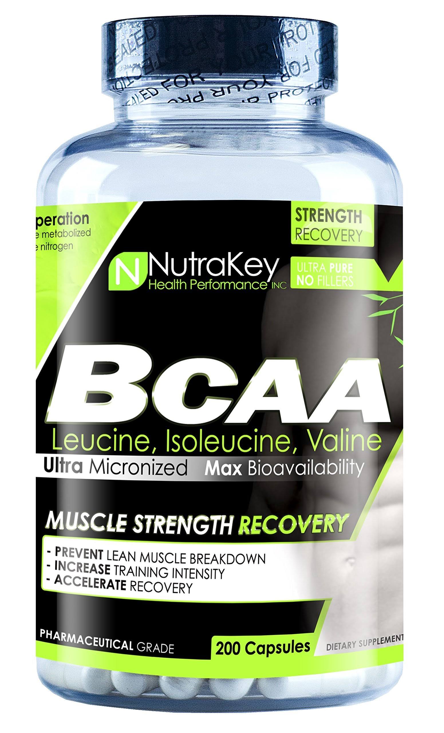 Nutrakey BCAA Sports Supplement - 200 Capsules