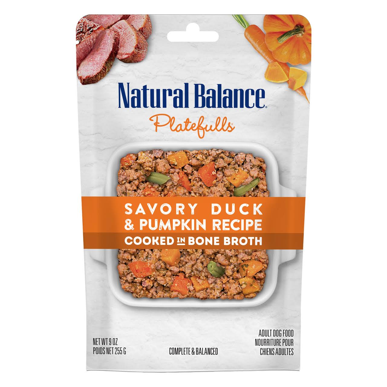 Natural Balance Platefulls Savory Duck & Pumpkin Recipe Dog Food Pouch