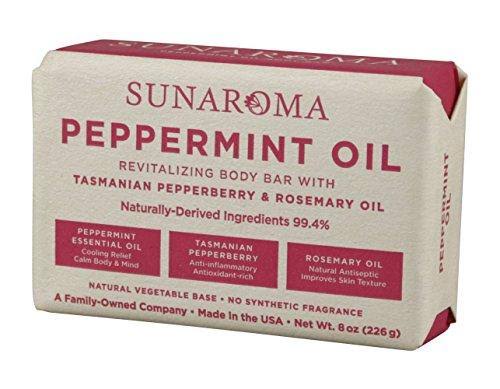 Sunaroma Body Bar Soap Peppermint Oil 8 oz