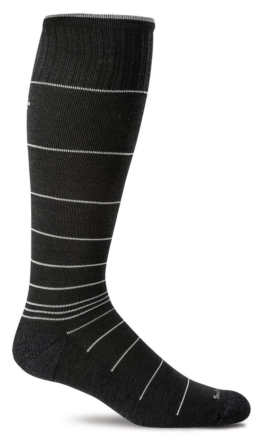Sockwell Men's Circulator Compression Socks - Large-X-Large, Black Stripe