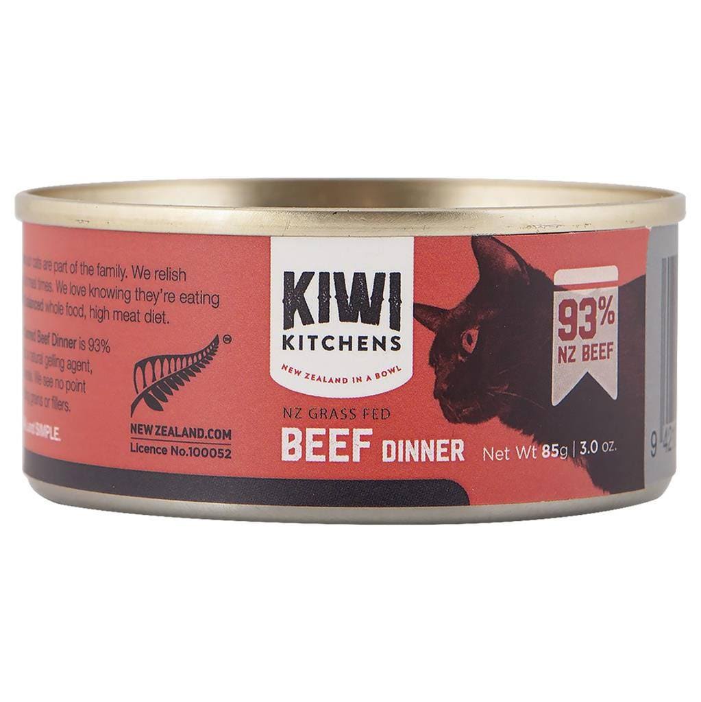 Kiwi Kitchens NZ Grass Fed Beef Dinner Canned Wet Food for Cats - Individual 3 oz.