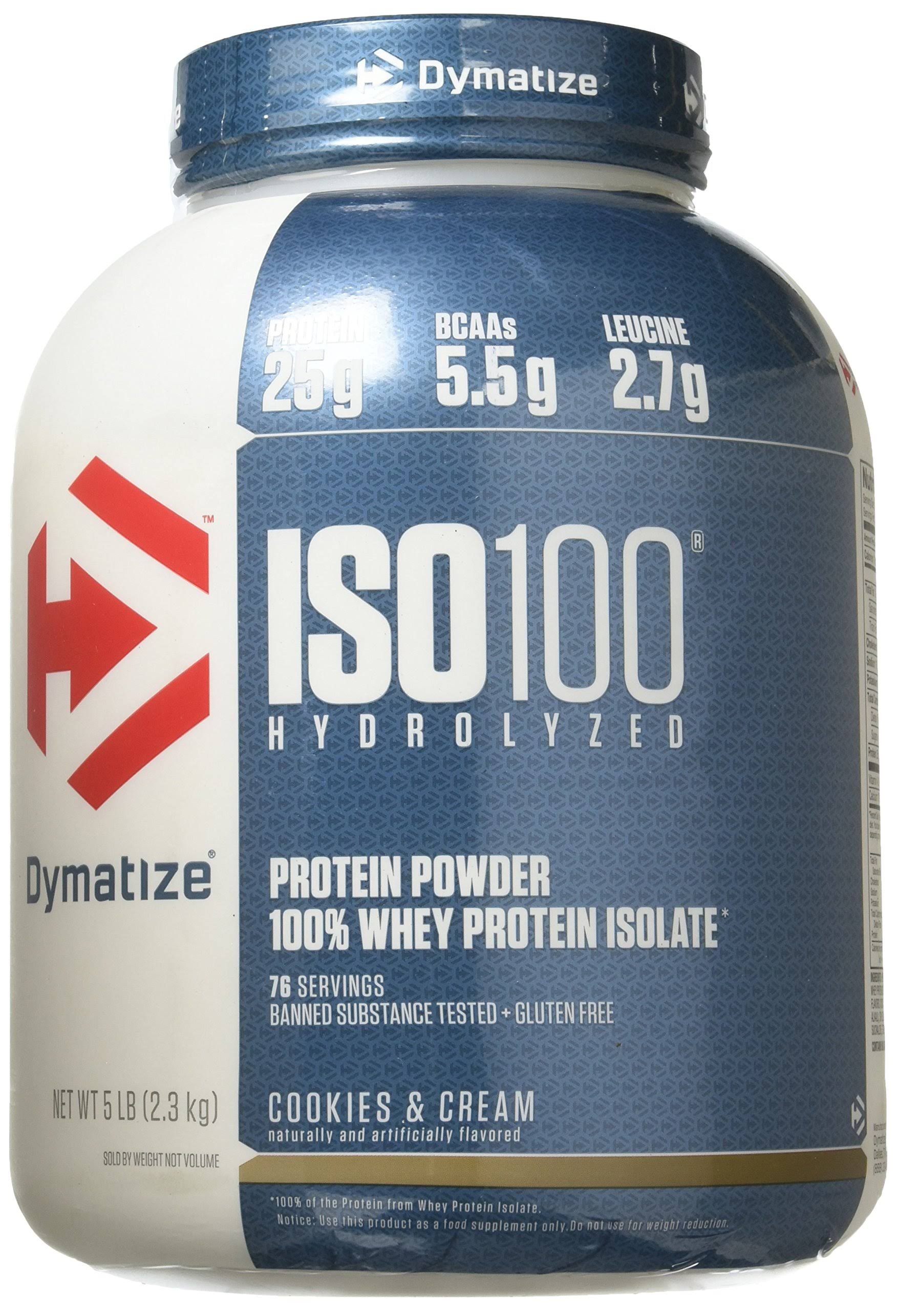Dymatize ISO100 Hydrolyzed 100% Whey Protein Isolate - Cookies & Cream, 5 lbs