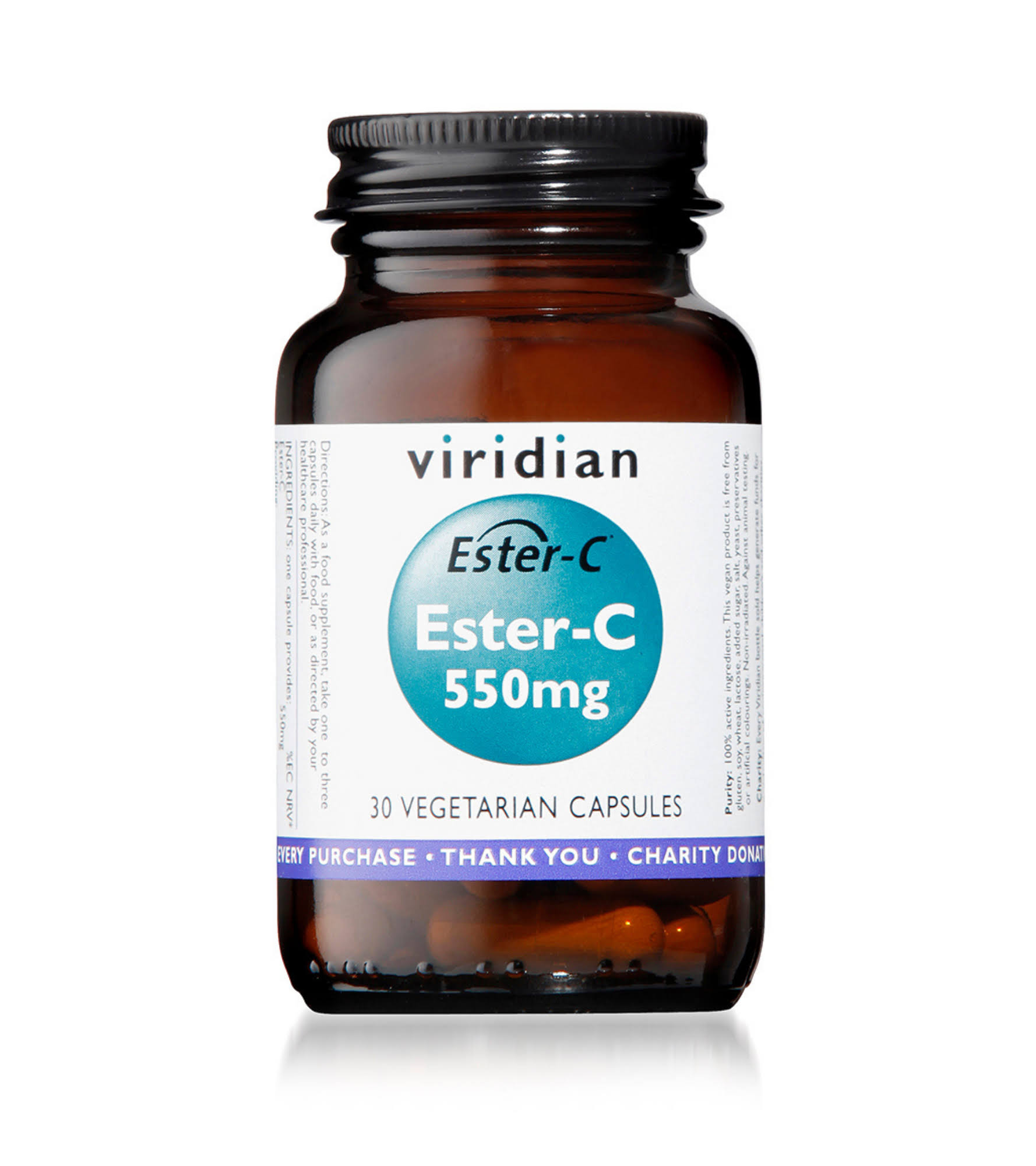 Viridian Ester-C 550mg Food Supplement - 30 Capsules