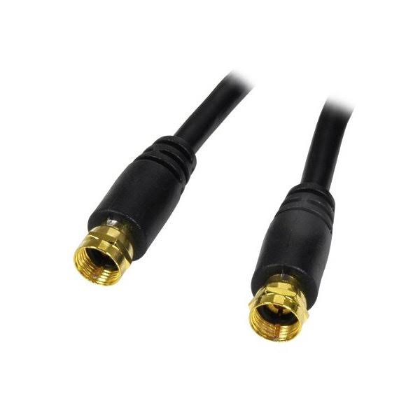 Luxtronic RG-6U Gold F Connectors Coaxial Cable - Black, 25'
