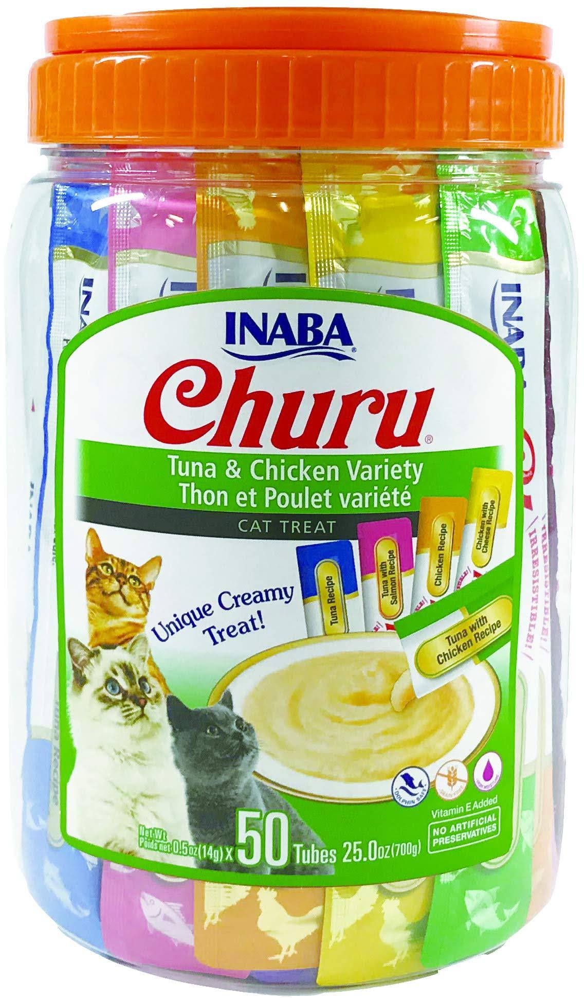 Churu Tuna & Chicken Puree Cat Treat Variety Pack, 50-Ct.