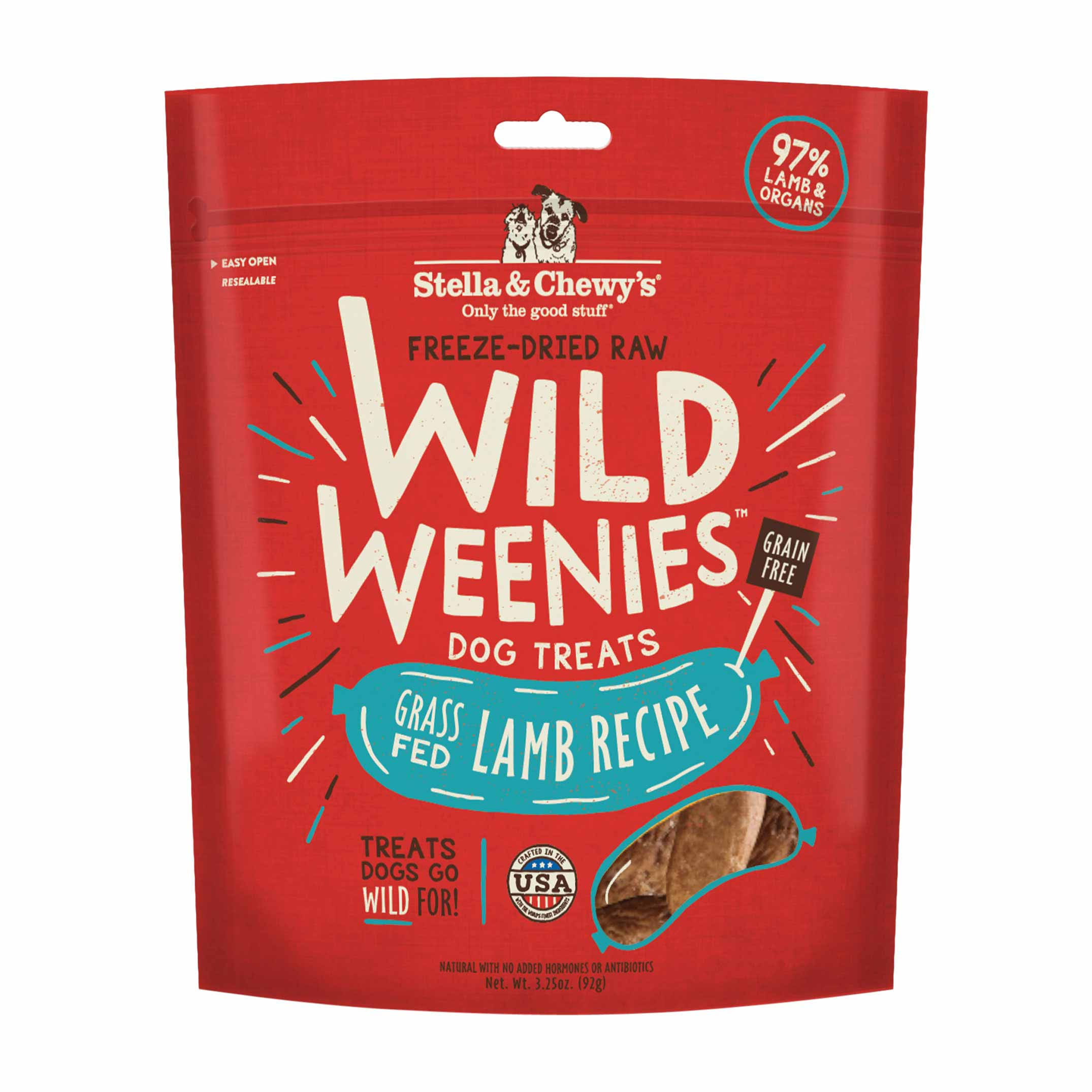 Stella & Chewy's Freeze-Dried Raw Lamb Wild Weenies Dog Treats, 3.25 oz Bag