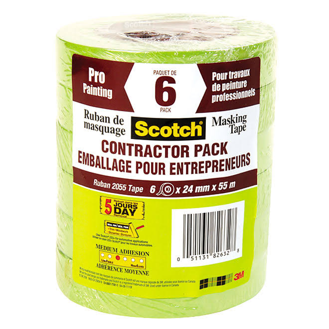 Scotch Masking Tape for Professional Painting - 24mm x 55m - Pk/6 2055PCW-24CP