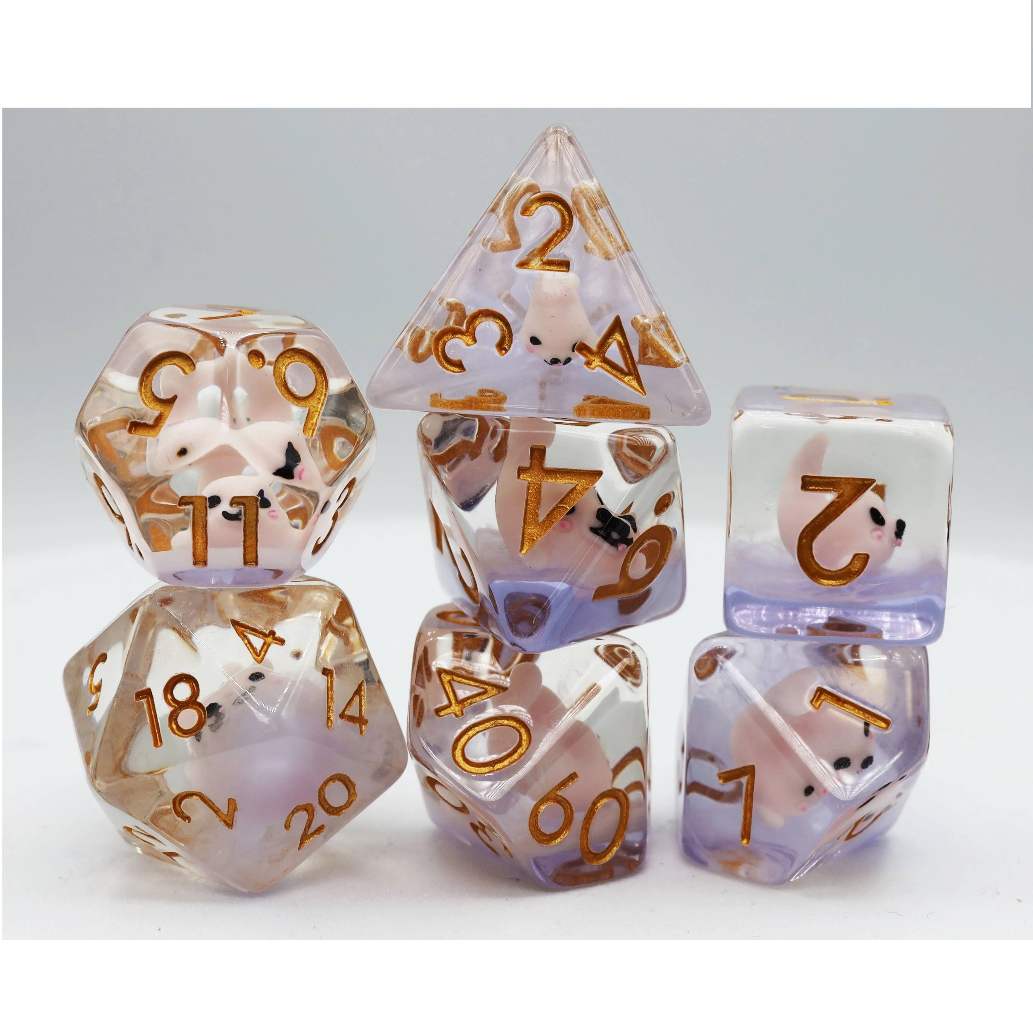 Dice and Gaming Accessories Polyhedral RPG Sets Stuff-Inside Pink Seal (7)