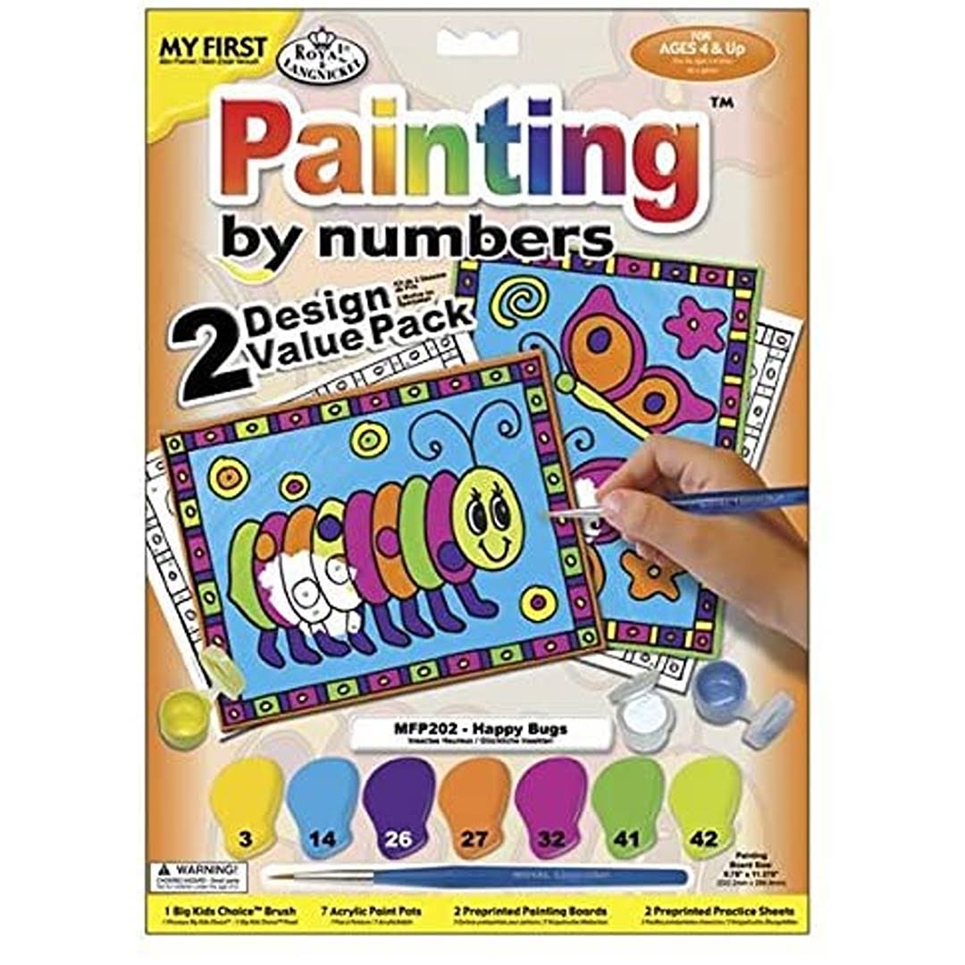 Royal Brush My First Paint by Number Kit - 8.75"x11.375", Happy Bugs, 2pk