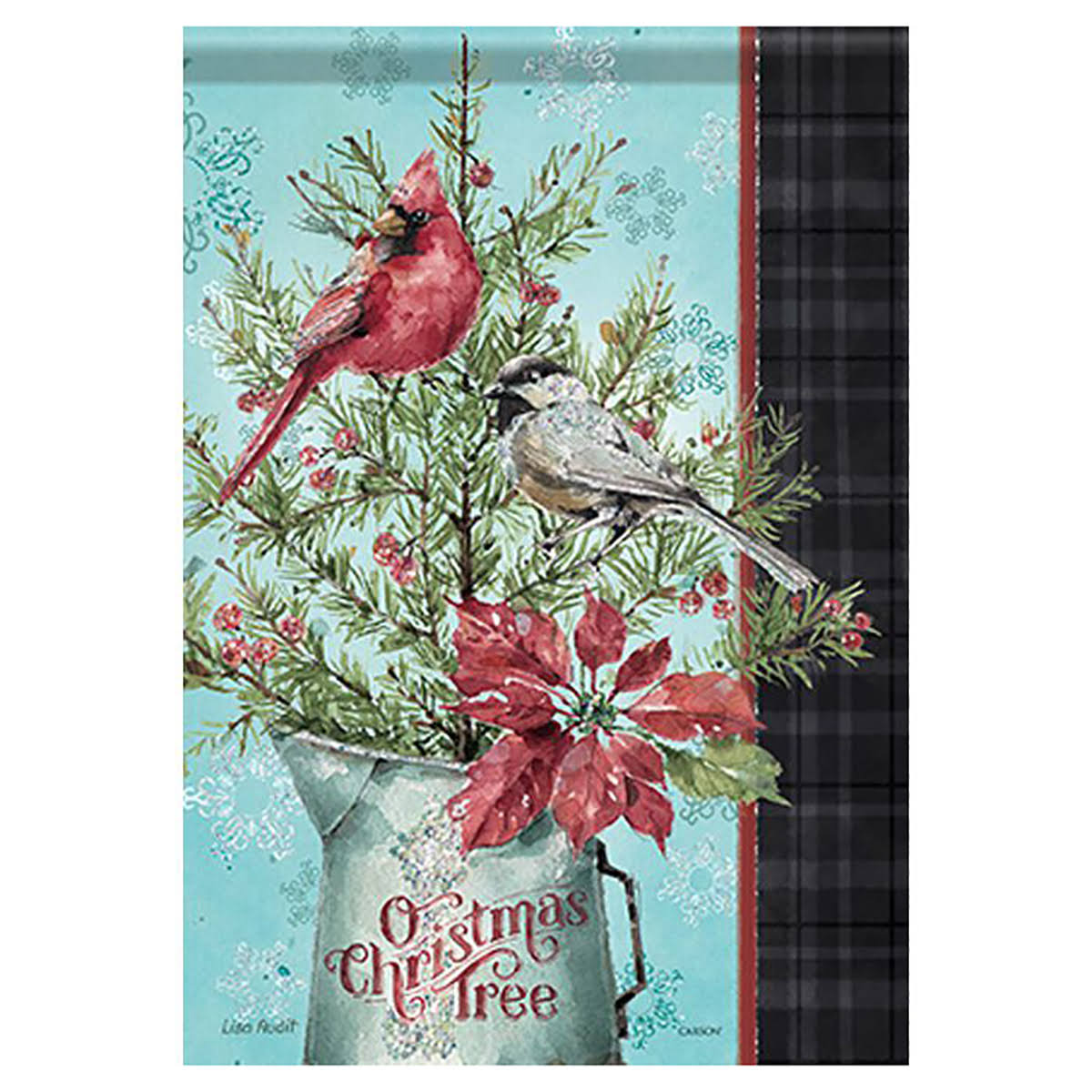 Carson Christmas Garden Flag - Chickadee & Cardinal