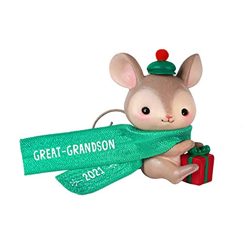 Hallmark Keepsake Christmas Ornament, Year Dated 2021, Great-Grandson Mouse