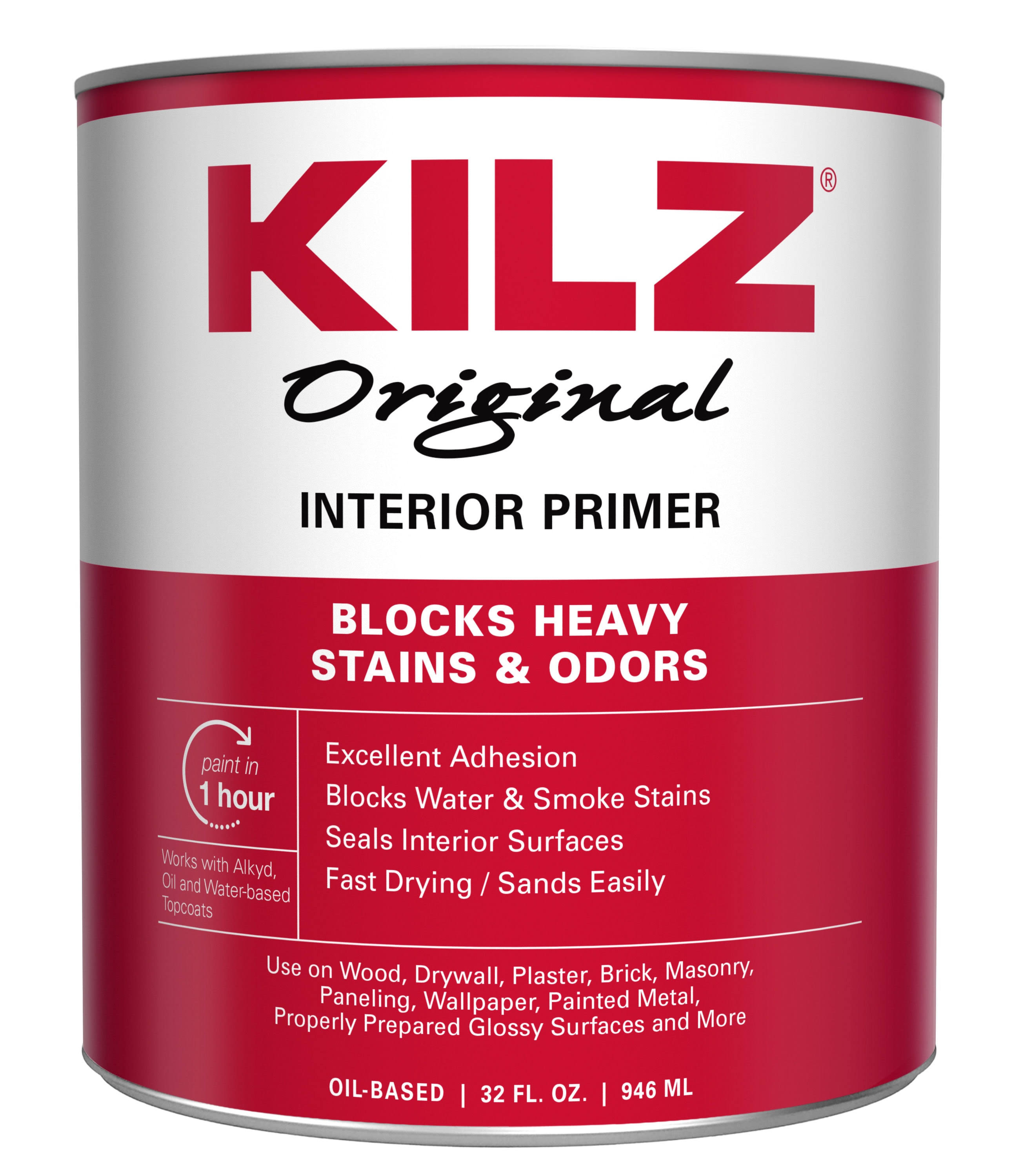Kilz Original Interior Oil-Based Sealer, Primer & Stainblocker - 1qt