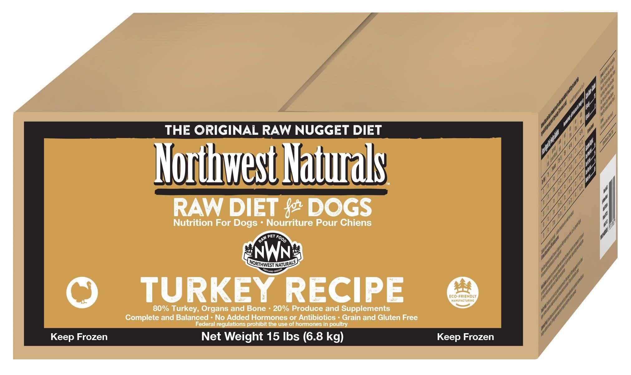 Northwest Naturals Turkey Nuggets Grain Free Raw Frozen Dog Food 15lb