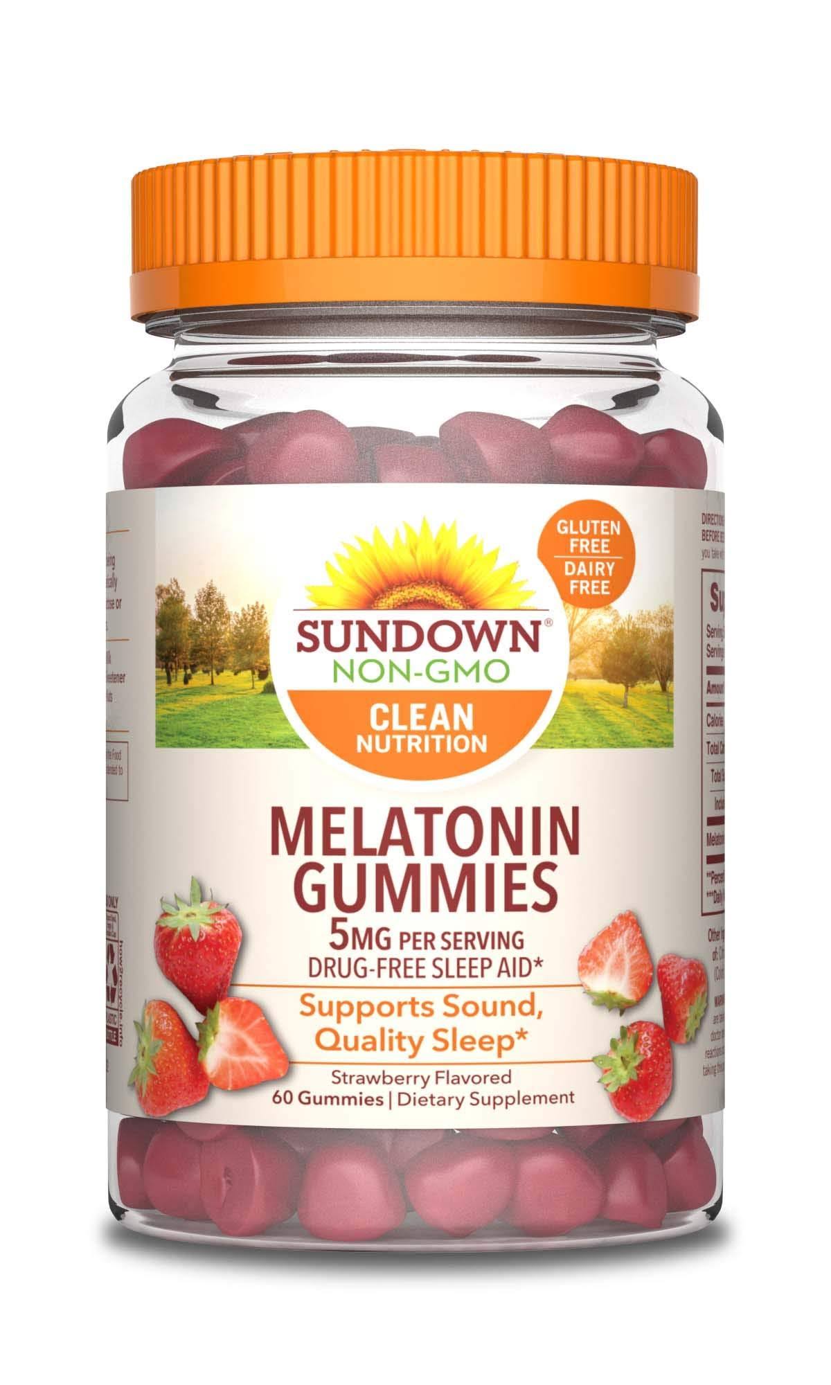 Sundown Naturals Melatonin Strawberry Dietary Supplement - 5mg, 60 Gummies
