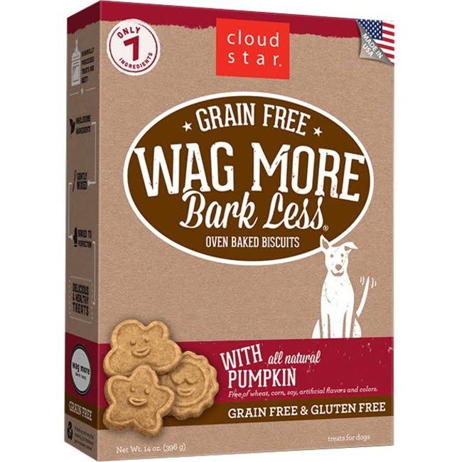 Cloud Star Wag More Oven Baked Grain Free Dog Biscuits - 14oz, Pumpkin