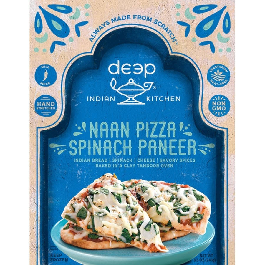 Deep Indian Kitchen Naan Pizza, Spinach Paneer, Medium Spice - 8.5 oz