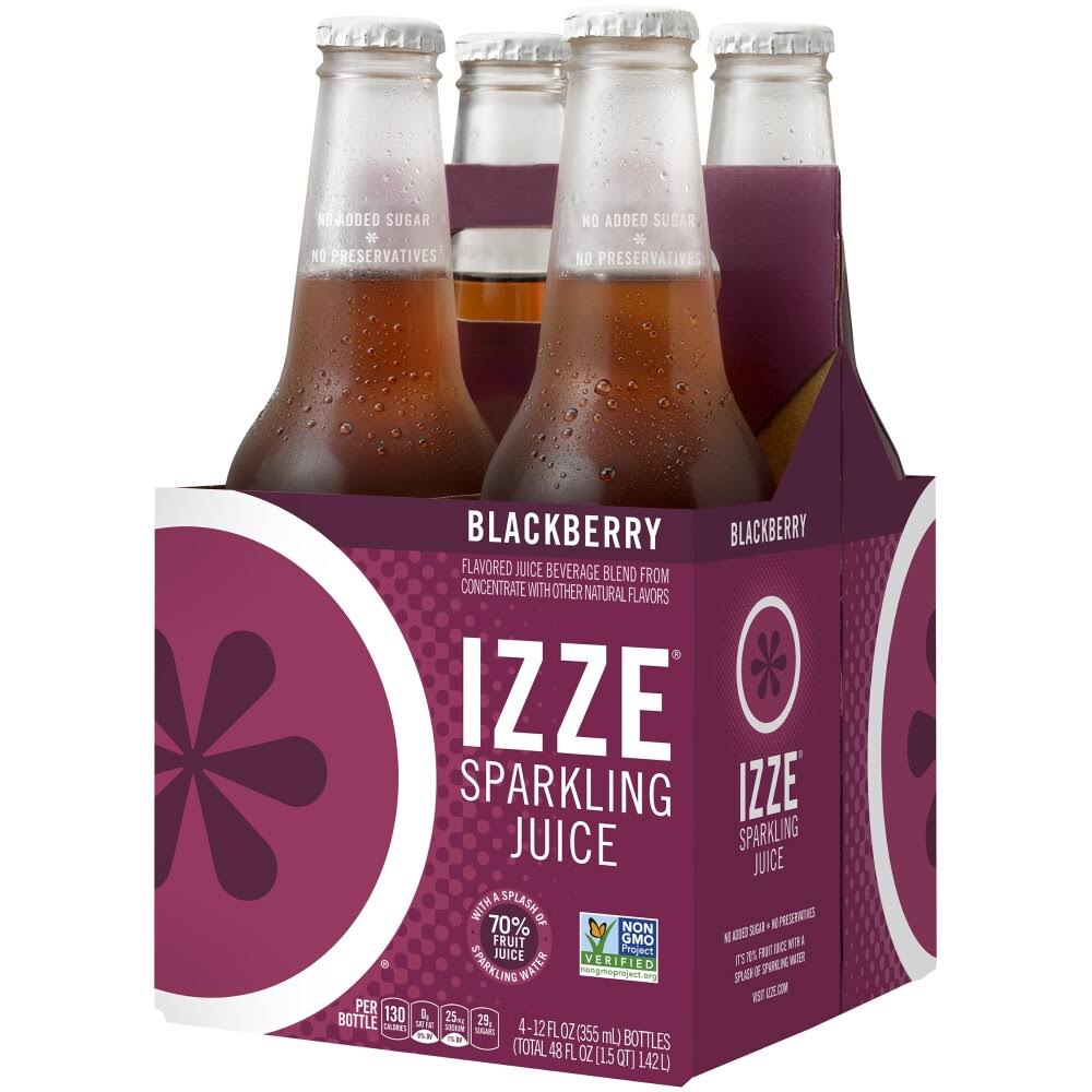 Izze Blackberry Sparkling Juice - 12oz, 4pk