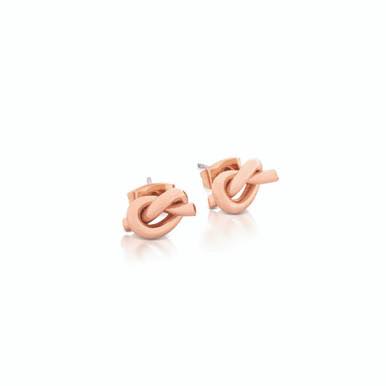 Romi Rose Gold Knot Stud Earrings