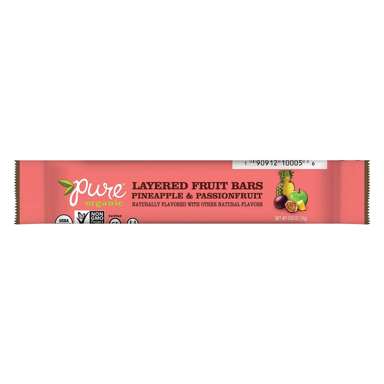 Pure Layered Fruit Bars - Pineapple and Passion Fruit, .63oz