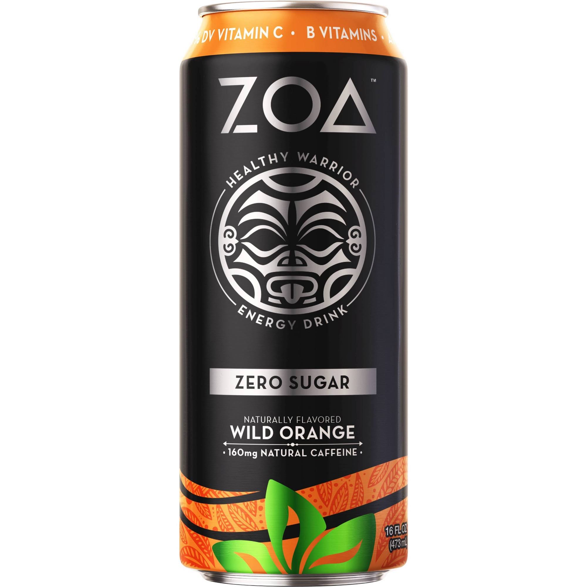 Zoa Energy Drink, Zero Sugar, Wild Orange - 16 fl oz