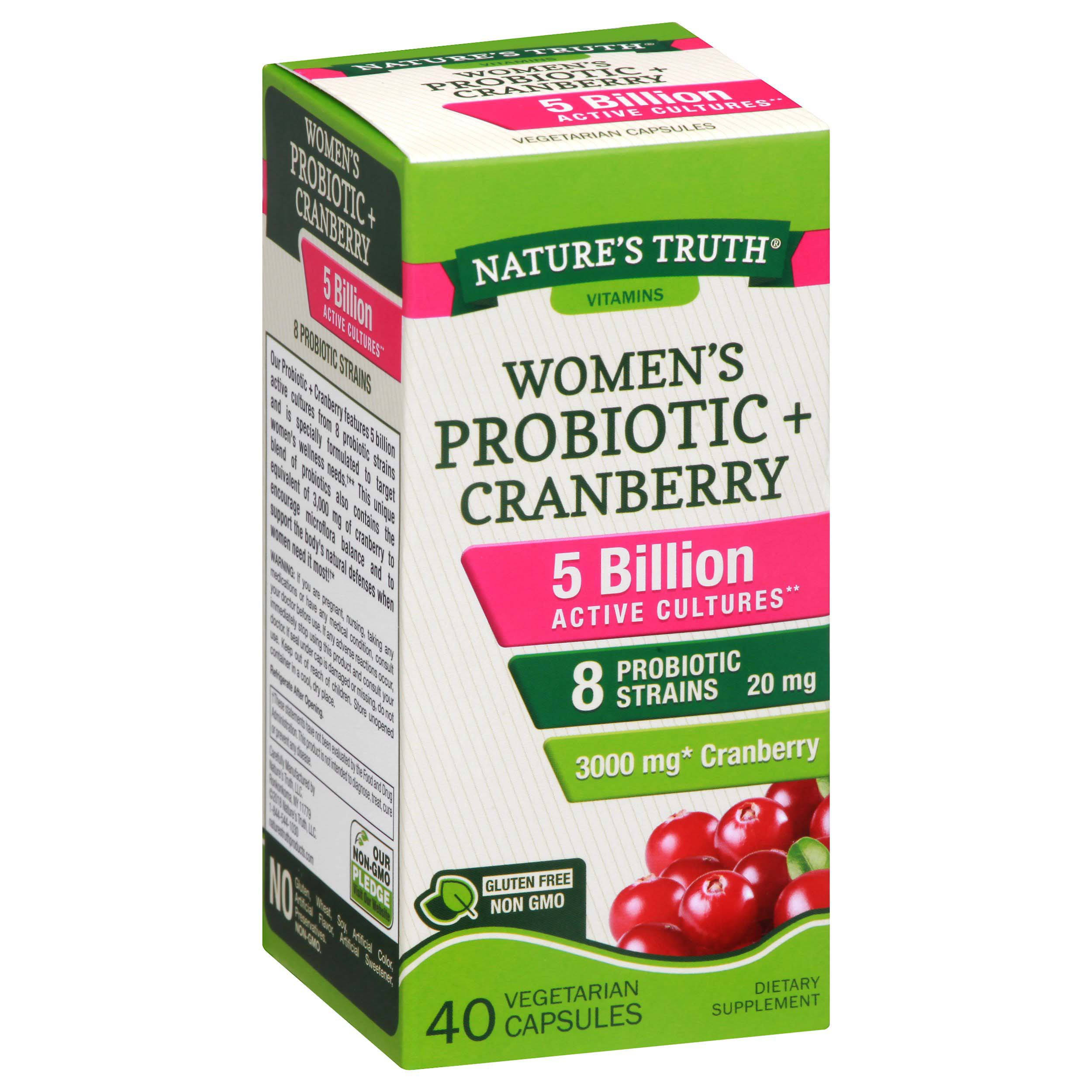 Nature's Truth Women's Probiotic + Cranberry 40 Vegetarian Capsules