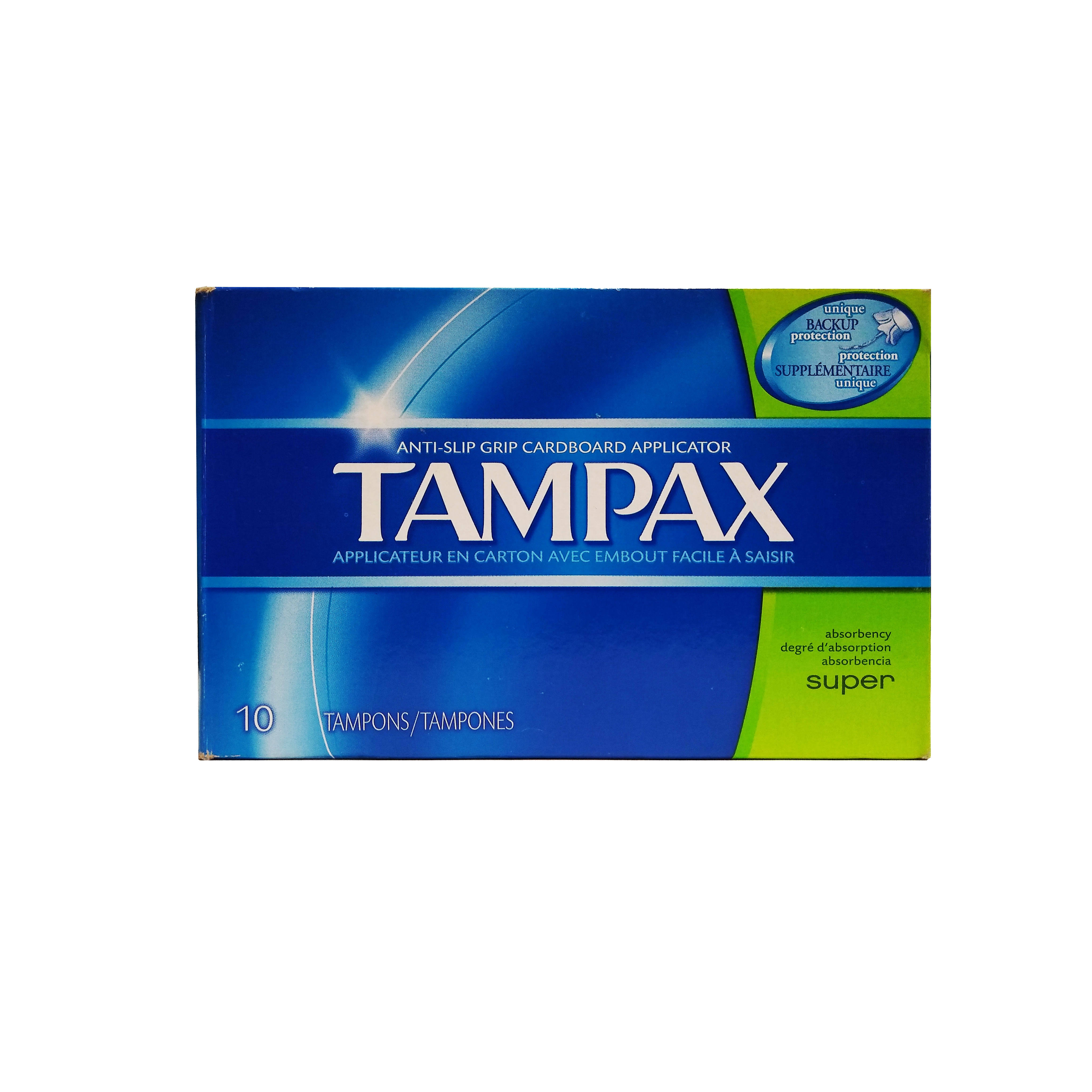 Tampax Cardboard Tampons, Super, 10 EA