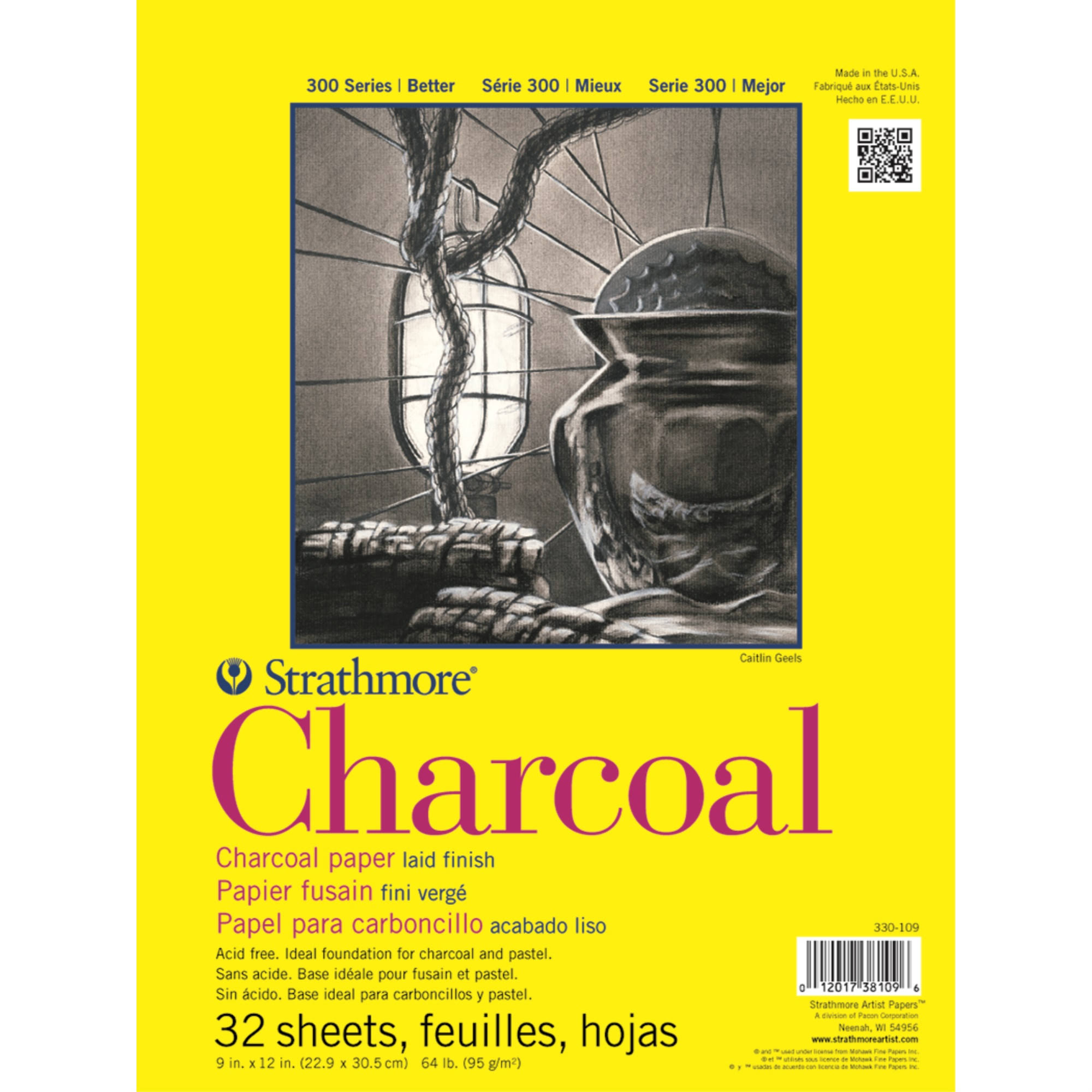 Strathmore Charcoal Drawing Paper - 9" x 12", 32 Sheets, 64lb