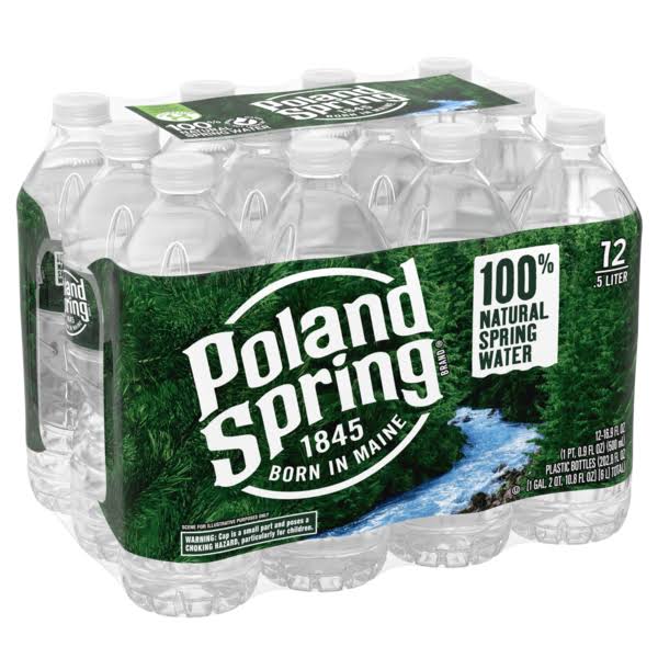 Poland Spring Natural Spring Water - 12 Pack, 0.5L