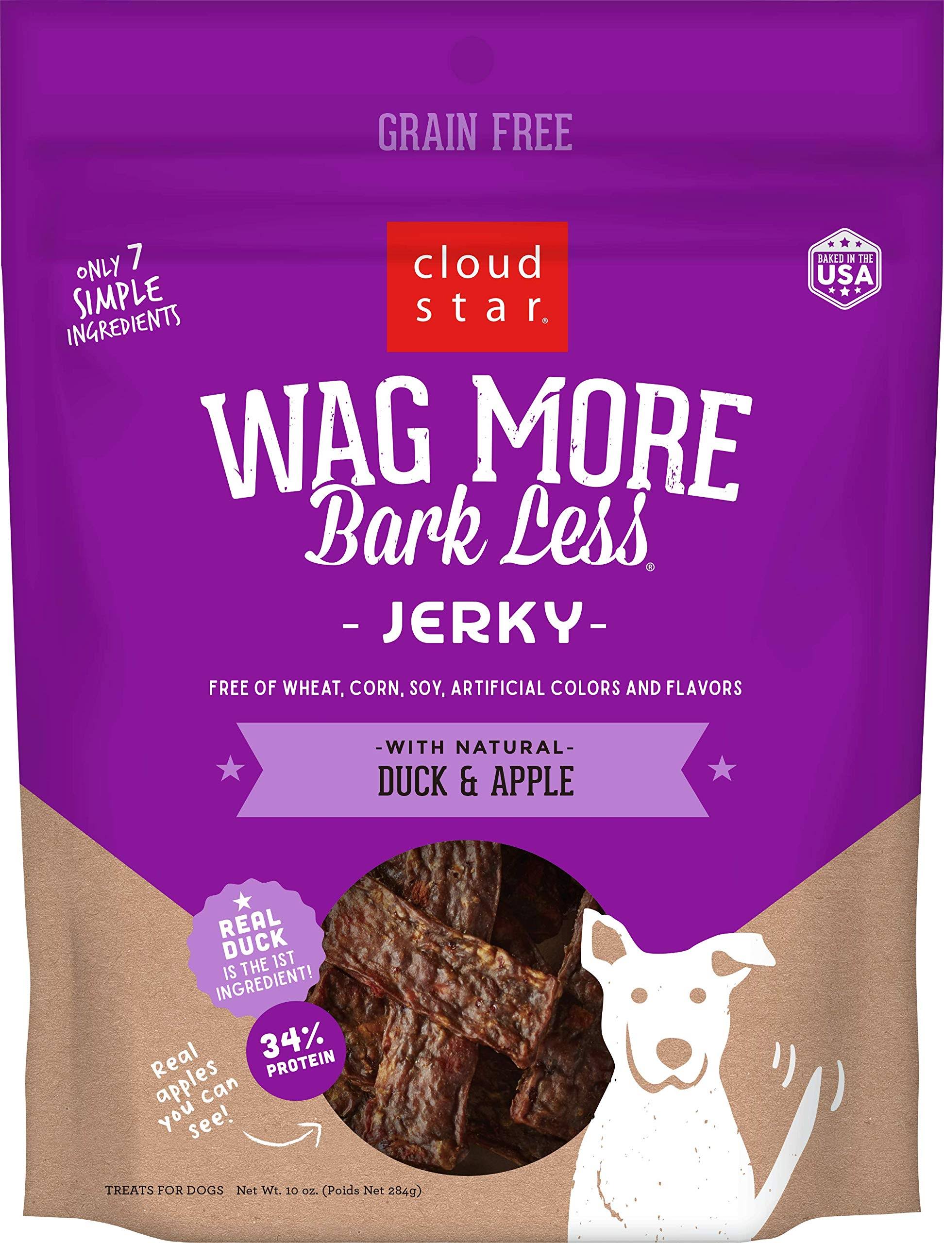 Cloud Star Wag More Bark Less Grain Free Duck & Apple Jerky Dog Treats, 10oz