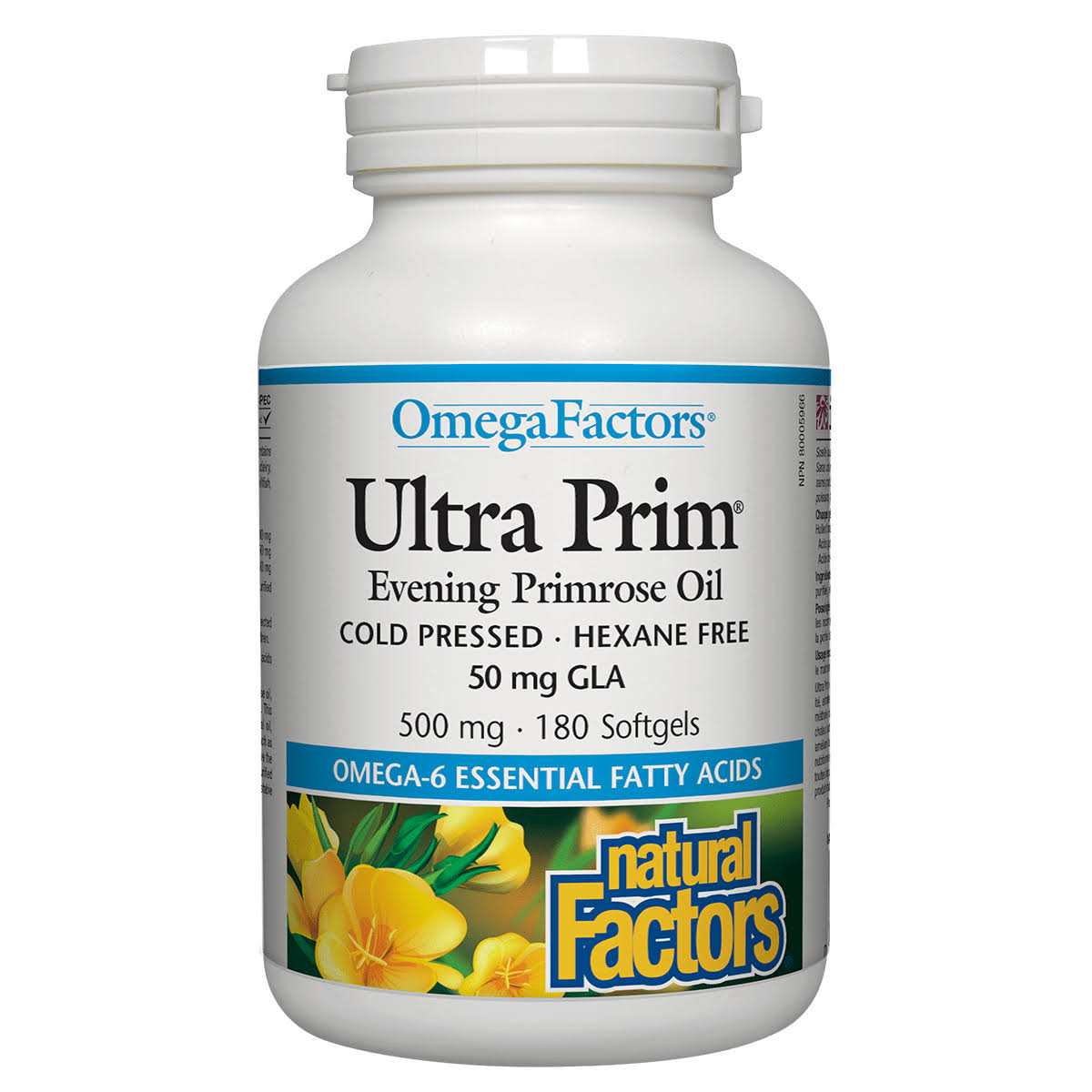 Natural Factors Ultra Prim Evening Primrose Oil 500 mg 180 Softgels