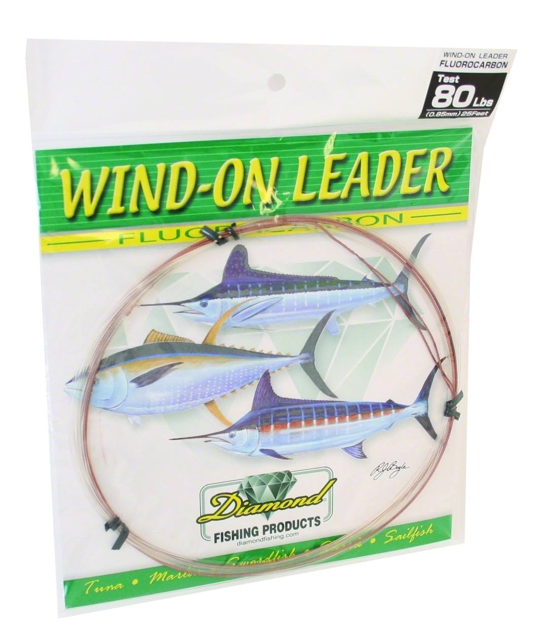 Momoi Fluorocarbon Wind-On Leader, Clear, 25-Feet/130-Pound