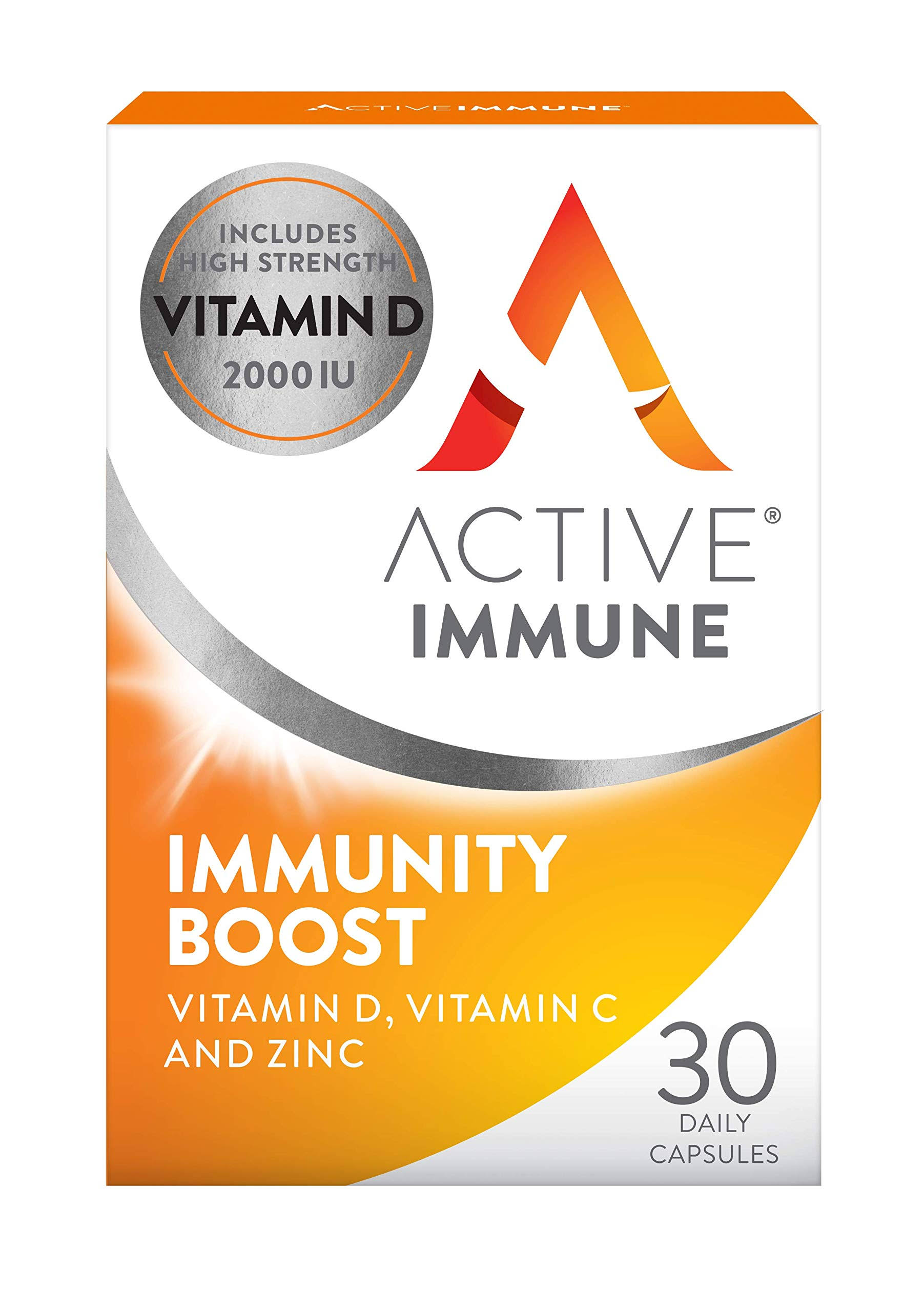 Active Immune Vitamin D, C & Zinc Immunty Boost - 30 Capsules