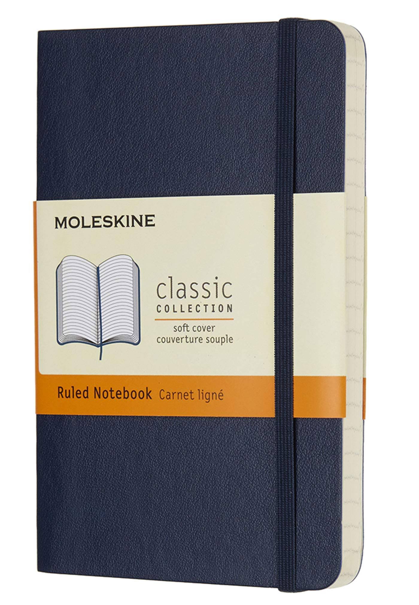 Moleskine Classic Notebook - Pocket, Ruled, Sapphire Blue, Soft Cover, 3.5" x 5.5"