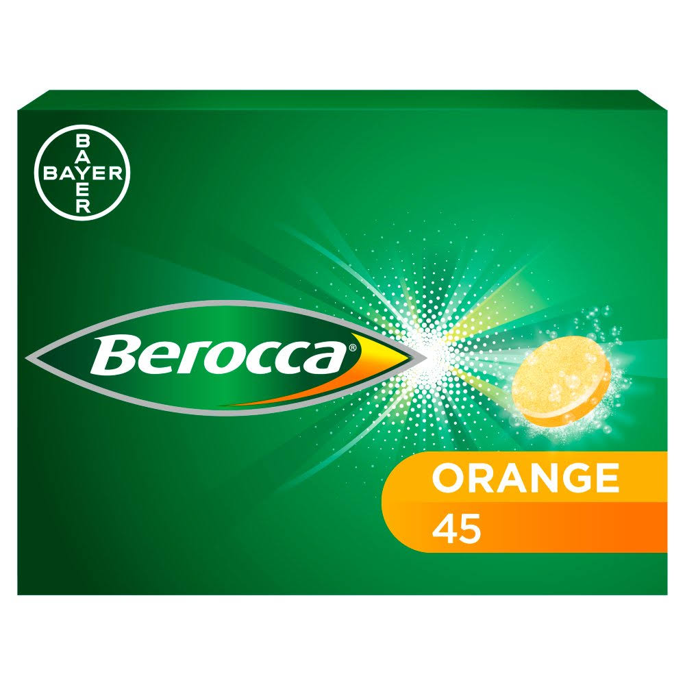 Berocca Orange Effervescent Tablets 45 Count