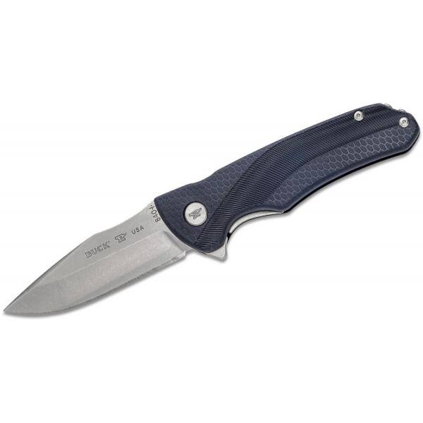Buck 840 Sprint Select Flipper Knife 3.125" Stainless Steel Blade Blue Grn Handles