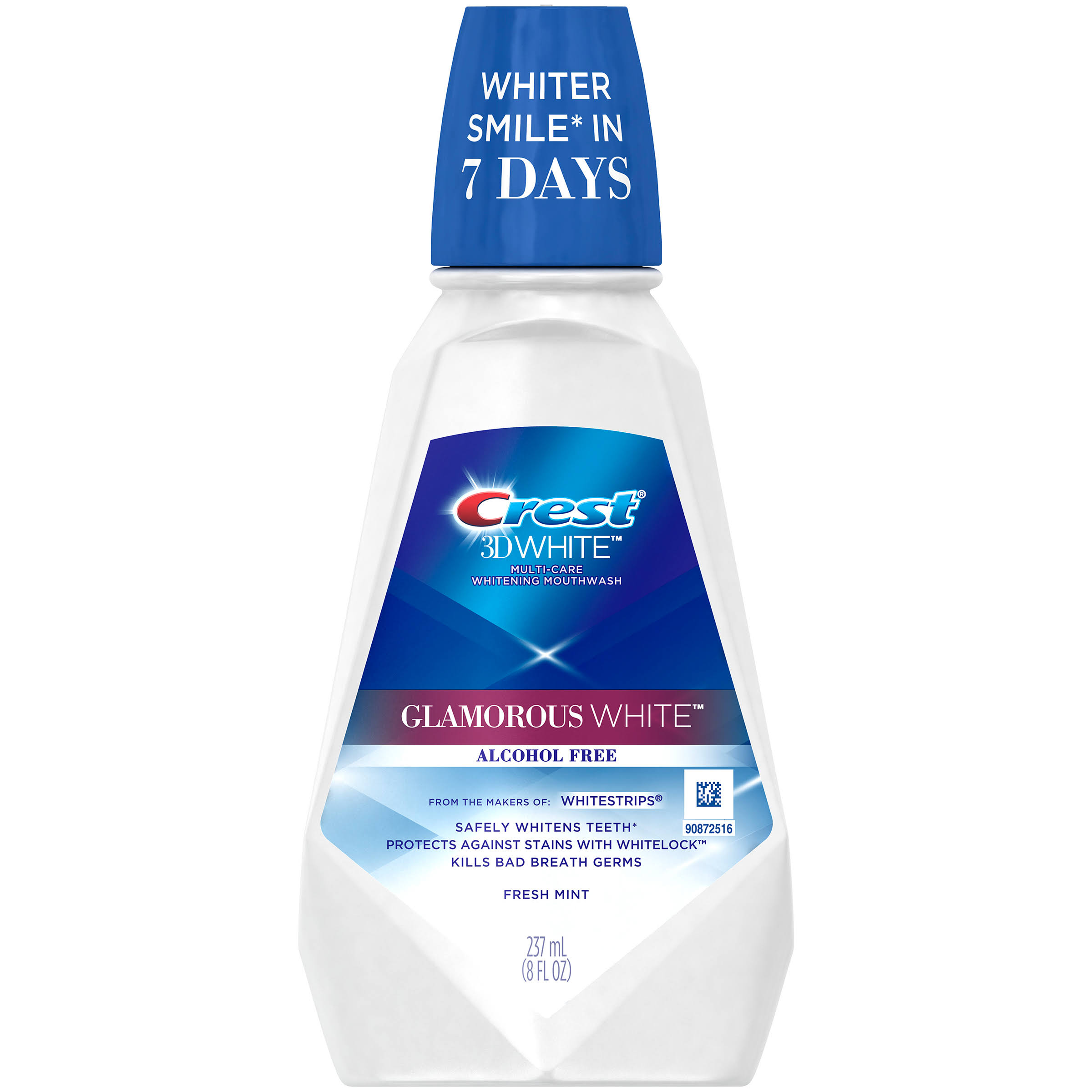 Crest 3D White Glamorous White Multi-Care Whitening Mouthwash - Fresh Mint Flavor, 8oz