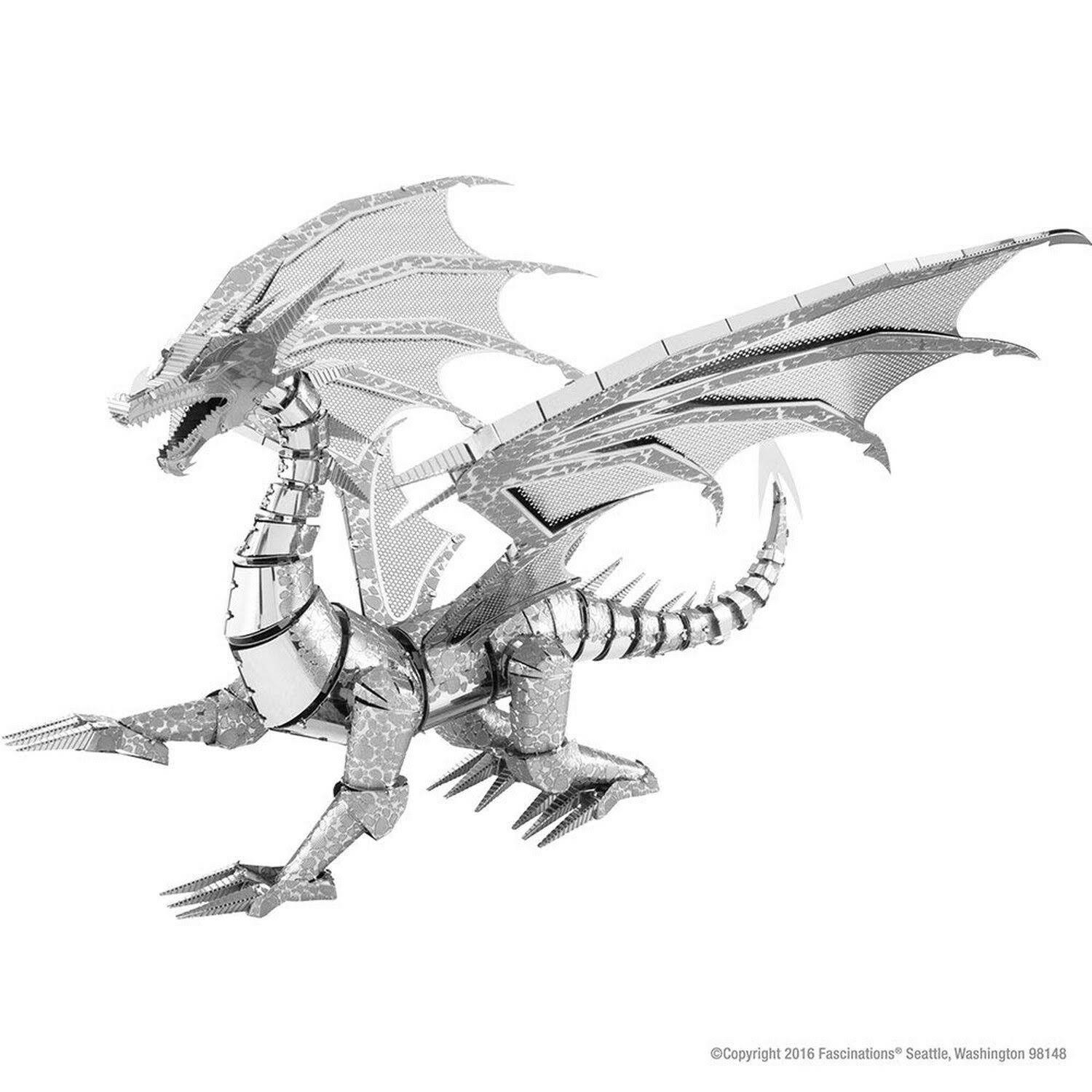 Fascinations Iconx Dragon Metal Earth 3d Laser Cut Steel Model Kit - Silver
