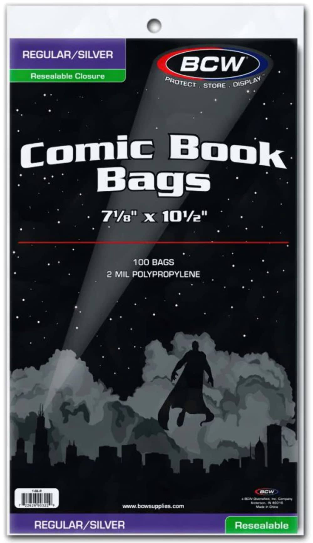 BCW Supplies Resealable Silver Comic Book Bags - 100 ct