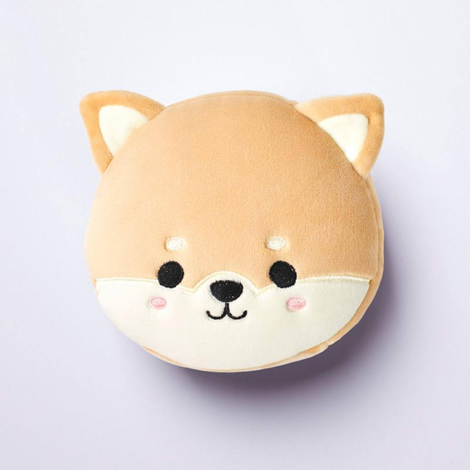 Relaxeazzz Plush Cutiemals Shiba Inu Dog Round Travel Pillow & Eye Mask