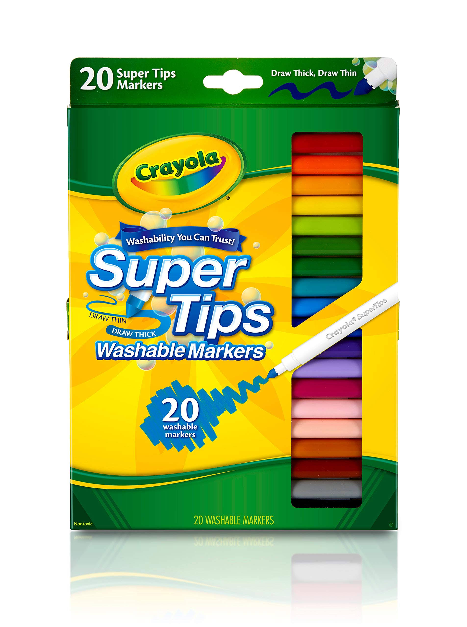 Crayola Super Tips Washable Markers - Assorted, 20 Pack