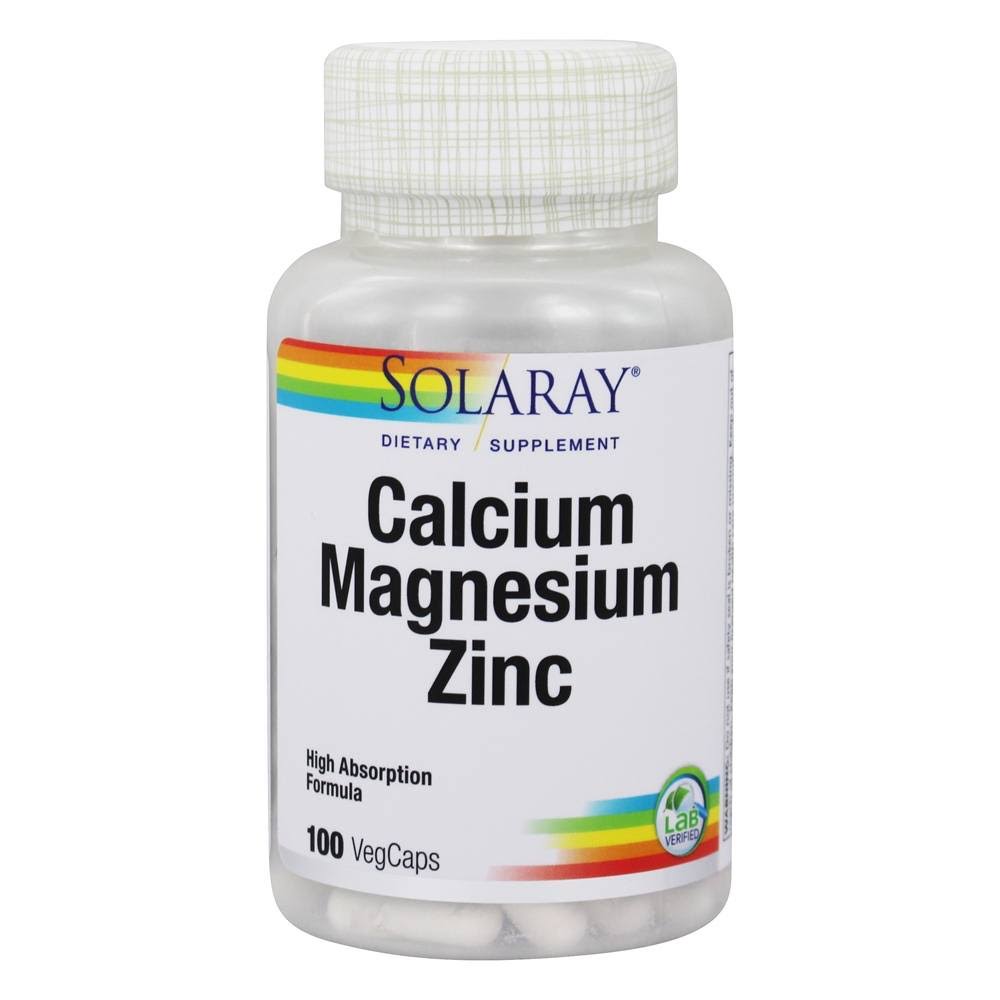 Solaray Calcium Magnesium Zinc - 100 Vegetarian Capsule