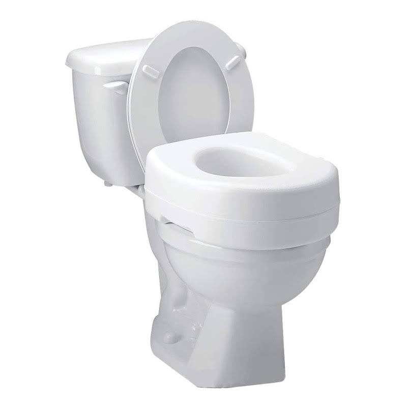 Carex Raised Toilet Seat - with Undergrips, White