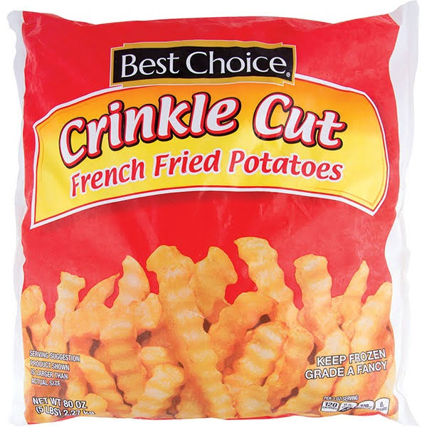 Best Choice Crinkle Cut French Fried Potatoes - 80 Ounces - Devon Market - Delivered by Mercato