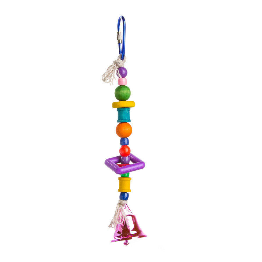 Bird Brainers Toy 8 Inch With Wood Rope Metal Clip Rope North American Pet