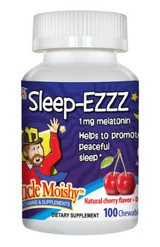 Uncle Moishy Vitamins - Sleep-Ezzz - Kosher Melatonin 1 mg - Cherry Flavor - 100 Chewies